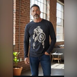 Rare Philipp Plein + Marvel Black Graphic Long Sleeve Shirt